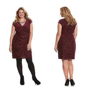 Lane Bryant 18/20 Velvet Burnout Cap Sleeve Dress